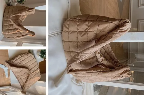 Vista 6 de Bolsas de mano acolchadas para mujer, ligeras, acolchadas, ligeras, de nailon, de algodón, acolchadas, grandes