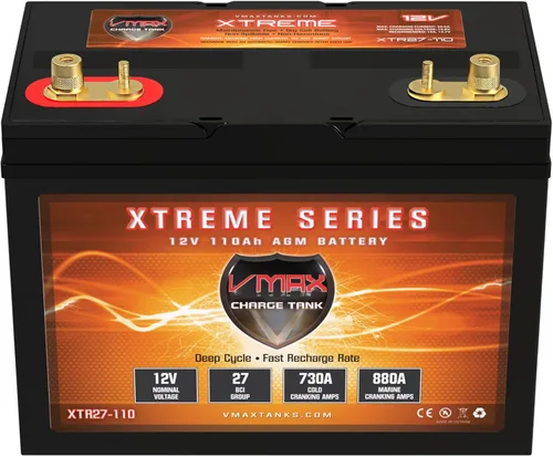 Vista 2 de VMAX XTR27-110 Batería sellada sin mantenimiento AGM Deep Cycle Group 27 12V 110Ah