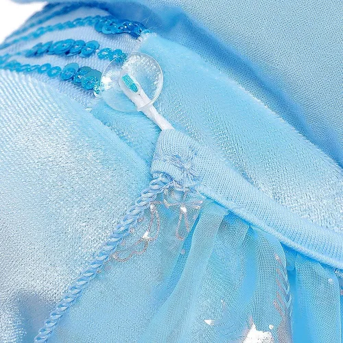 Vista 4 de OMFIONES Elsa - Vestido de princesa de Frozen para niñas, disfraz de Halloween, fiesta de cumpleaños con accesorios