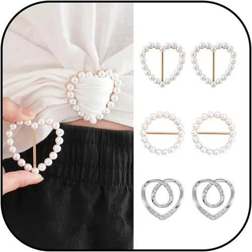 Vista 104 de 4 piezas de clip de anillo de bufanda para mujer, broche de perlas y flores, hebilla de metal para chal, accesorios de decoración para damas y niñas