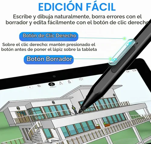 Vista 3 de Lápiz óptico para Surface Pro, Uogic Stylus Pen con rechazo de palma, escritura suave, 1024 niveles de presión, recargable, para Surface Pro