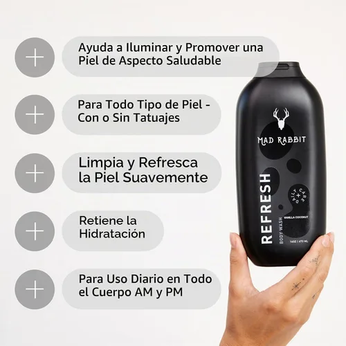 Vista 7 de Mad Rabbit Refresh Body Wash, cuidado posterior del tatuaje, 16 onzas