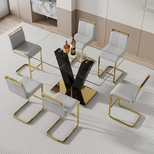 Vista 26 de Ebullient Juego de mesa de comedor de bar de 63 pulgadas para 2, juego de mesa de comedor de bar moderno con 2 taburetes de cuero sintético, mesa
