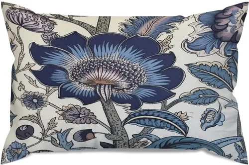 Vista 34 de Chinoiserie - Fundas de almohada decorativas de porcelana azul y blanca con patrón de edificios de estilo chino de 12 x 20 pulgadas, fundas de cojín