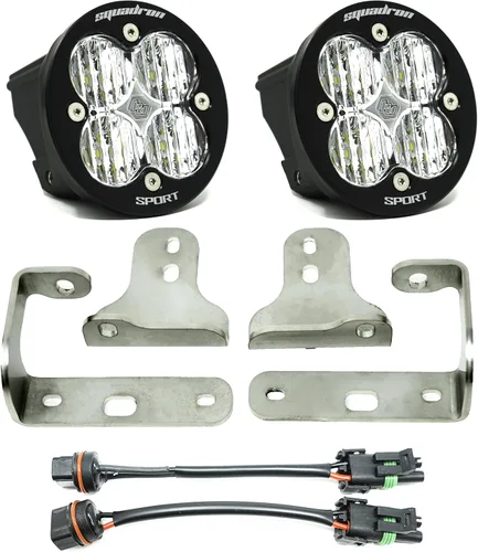 Vista 8 de Kit de luces LED de niebla de bolsillo Baja Designs Squadron-R SAE compatible con Jeep Gladiator 2020-22; Wrangler JL 2018-22 parachoques OEM