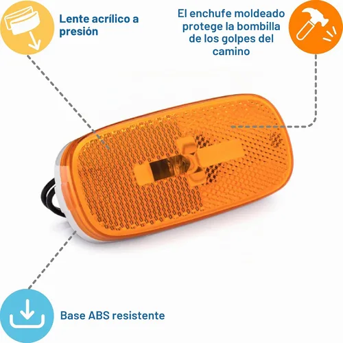 Vista 3 de Luz de posición, de la marca Lumitronics, Ambar 12V clearance and side marker light for RVs and trailers. Sealed, weatherproof housing. Easy