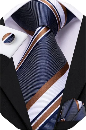 Vista 110 de Dubulle Corbata tejida de cachemira para hombre y gemelos de pañuelo para hombre, conjunto de gemelos para boda formal y negocios