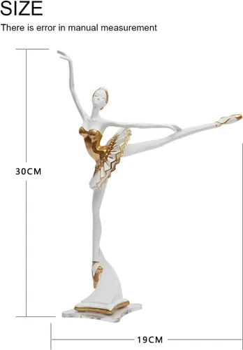 Vista 4 de HAUCOZE - Estatua de bailarina de bailarina, escultura de yoga para mujer, decoración moderna, 12 pulgadas