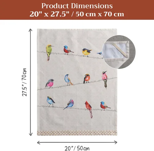 Vista 7 de Maison d' Hermine - Juego de 2 paños de cocina, multiusos, 100% de algodón, suave y absorbente, trapo de cocina, toalla de bar, Birdies On Wire