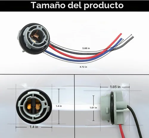 Vista 2 de 2 piezas de enchufe de zócalo de bombilla LED 1157, zócalo de luz de freno de señal intermitente impermeable, luz trasera, conector de enchuefe