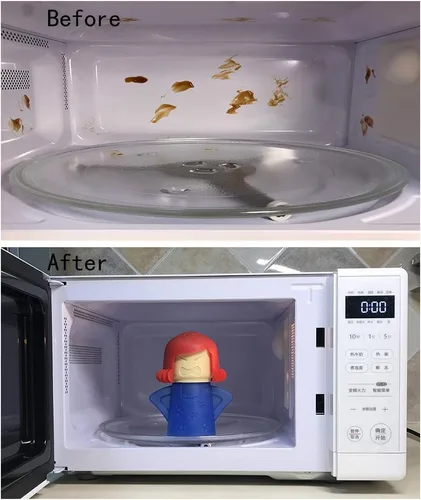 Vista 6 de Limpiador de microondas Angry Mom, limpiador a vapor de microondas Mad Mama, solo tienes que añadir vinagre y agua, limpia fácilmente la suciedad