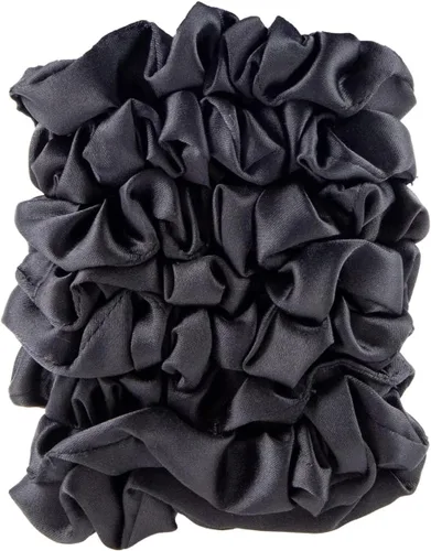 Vista 2 de Amazon Basics Scrunchies de Satén Negros para el Cabello, Paquete de 8