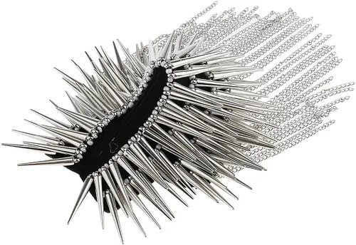 Vista 7 de predolo Punk Goth Rivet Stud Epaulet - Tabla de hombro color plateado
