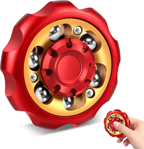 Vista 8 de Spinner Fidget de Metal de Precisión - Rotador de Ansiedad y Juguete Fidget Inquieto, Herramienta de Alivio del Estrés para Adultos y Niños (Gris)