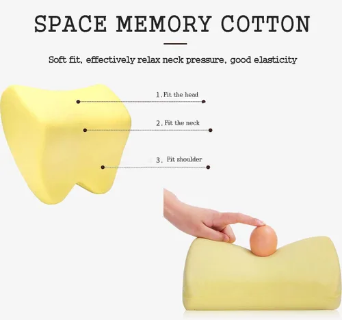 Vista 4 de Paquete de 2 almohadas para el cuello del asiento del automóvil, almohada de apoyo para la cabeza del cuello para aliviar la fatiga del cuello