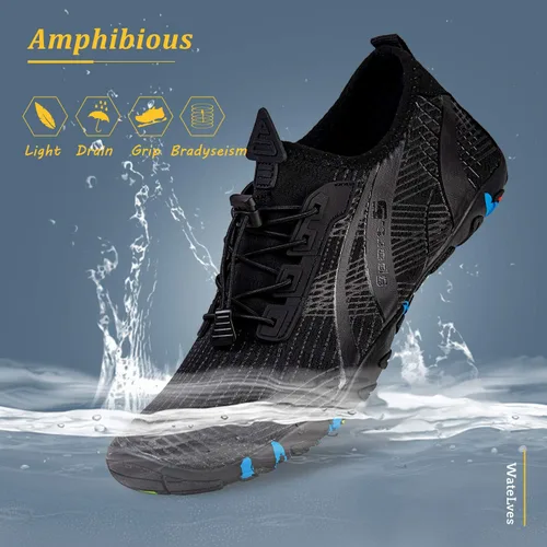 Vista 2 de WateLves - Zapatos de agua para hombres y mujeres, para natación, playa, piscina, surfear, hacer yoga o aeróbico acuático, calcetines para el agua