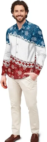 Vista 13 de Camisas polinesias para hombre con patrones de hojas tropicales polinesias, camisa hawaiana de manga larga para hombre, ropa de vacaciones de otoño
