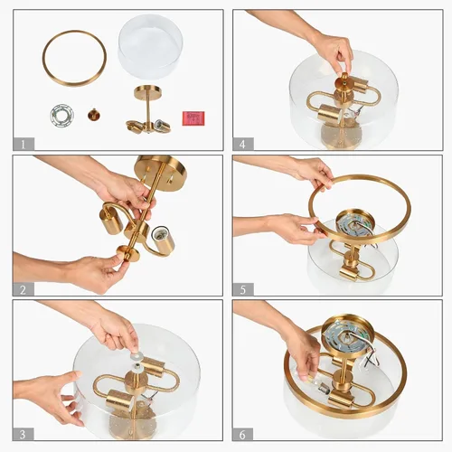 Vista 9 de classy leaves Lámpara de techo semiempotrada, moderna lámpara de techo dorada con vidrio sembrado de tambor, 2 luces de techo para dormitorio