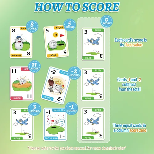 Vista 5 de Westant Crazy Nines - Juego de cartas de golf - Juegos de cartas divertidos para familiares, niños de 8 a 12 años y adultos, los juegos familiares