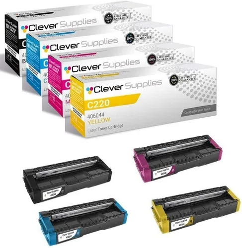Vista 143 de CS - Cartucho de tóner compatible para Ricoh C220 406046 Color negro láser Aficio SP C220 Aficio SP C220A Aficio SP C220DN Aficio SP C220N Aficio SP
