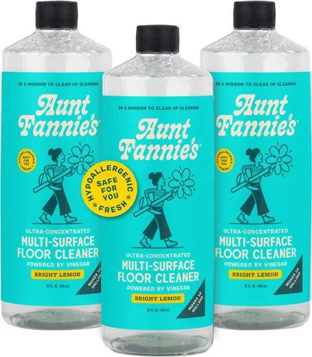 Vista 14 de Aunt Fannie's Limpiador de pisos ultra concentrado con vinagre, solución multisuperficie para trapear, hace 16 galones, aroma a eucalipto, 32 onzas