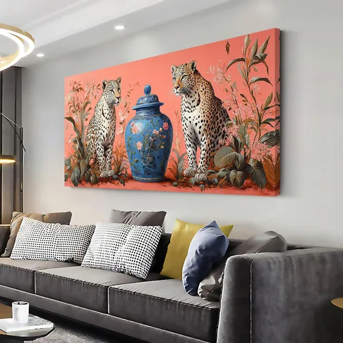 Vista 48 de ZOMNAI Arte de pared de mujer japonesa, pintura de estilo asiático, fondo amarillo, decoración de pared, tatuaje de peces en la parte posterior