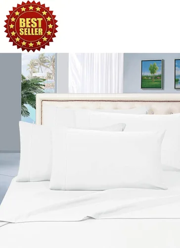 Vista 2 de CELINE LINEN Fundas de almohada de lujo 1800 Premier resistentes a las arrugas y a la decoloración, tamaño estándar, color blanco