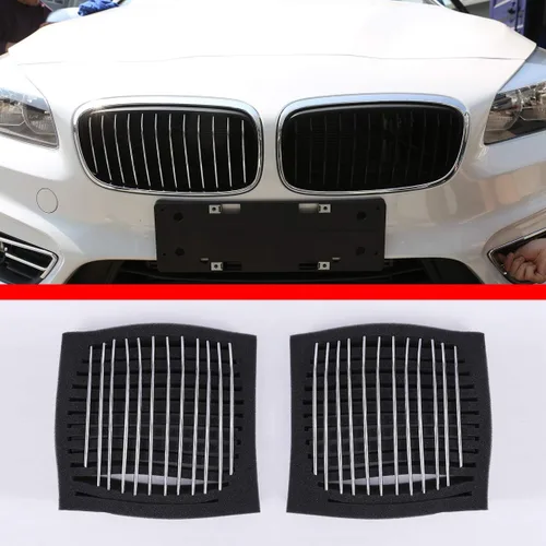 Vista 9 de YIWANG ABS cromo brillante plata parte delantera rejilla inserción tiras cubierta parrilla 24 piezas para BMW Serie 2 218i F45 f46 2015-2018 Estilo 1