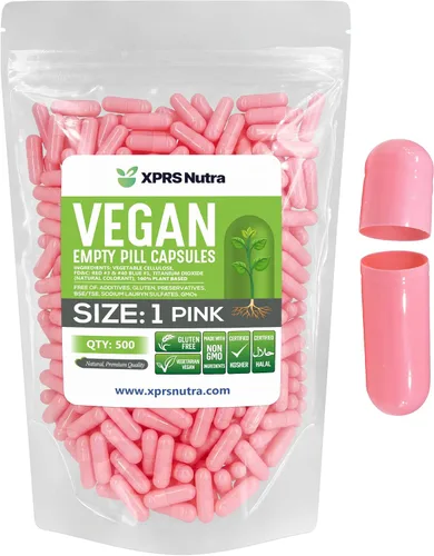 Vista 16 de XPRS Nutra Cápsulas vacías tamaño 1 – 100 cápsulas veganas vacías – Pastillas vegetarianas – Relleno de cápsulas vegetales DIY – Pastillas vegetales