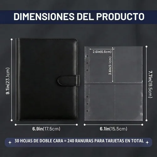 Vista 3 de MUDOR Carpeta de tarjeta fotográfica A5 para tarjeta KPOP, álbum de Negro
