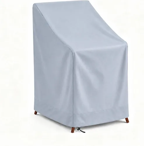 Vista 7 de Funda para silla apilable para patio, jardín, piscina, cubierta, impermeable, protector de muebles para 4-6 pilas de taburetes, 34 pulgadas de largo