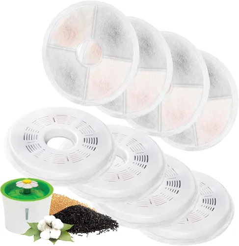 Vista 10 de Paquete de 6 filtros de repuesto para fuente de agua para gatos, para dispensador de agua de flores de 3 L, filtro automático para fuente