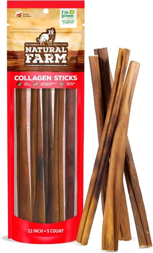 Vista 12 de Natural Farm Palitos de colágeno masticables para perros de 6 pulgadas, sin olor, 95% colágeno natural que apoya articulaciones saludables, piel