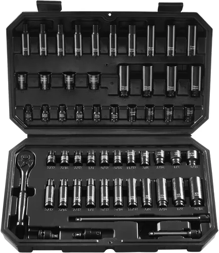 Vista 13 de Vevor - Juego de 13 vasos de impacto de 1/2 pulgada, profundo, de 6 puntas, métrico de 10-24mm, acero de aleación CR-V para reparación