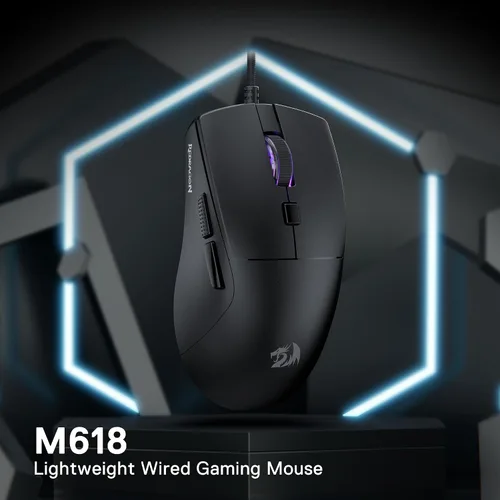 Vista 9 de Redragon M618 - Mouse para juegos con cable, mouse óptico de 8000 DPI con 6 botones programables y 5 modos retroiluminados, 70G ultra ligero, Negro