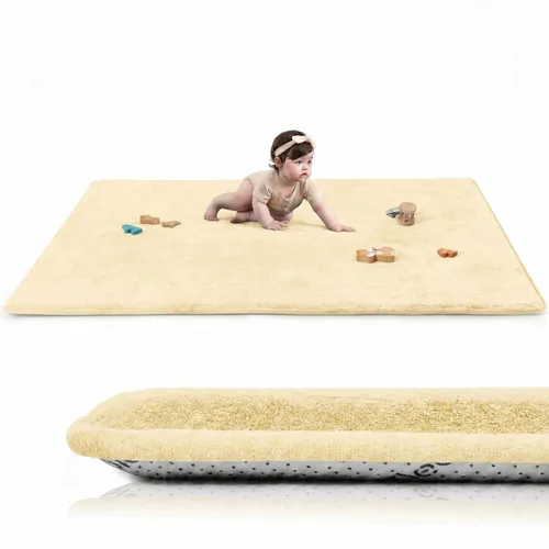 Vista 23 de Tapete de juego ultra suave para bebé, tapete redondo de espuma elástica de 1.3 pulgadas de grosor de 47 pulgadas para niños pequeños, parte trasera