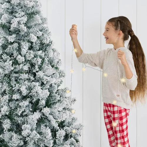 Vista 6 de Best Choice Products - Árbol artificial de Navidad flocado, pino de 1.4 m, premium, sin iluminación, con ramas completas, soporte de metal - Verde