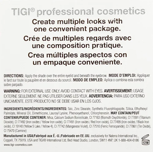Vista 3 de TIGI Cosmetics - Sombra de ojos cuádruple de alta densidad, Posh, 0.32 onzas
