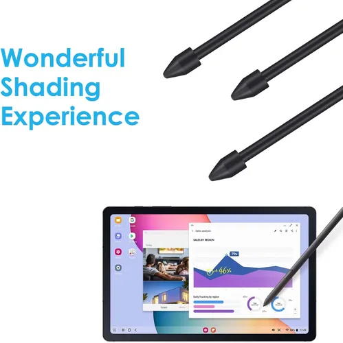 Vista 3 de Paquete de 5 puntas de bolígrafo S6 S para Samsung Galaxy Tab S6, piezas de repuesto con pinzas (negro)