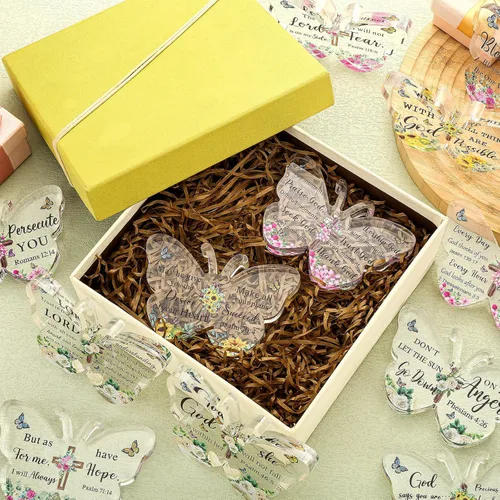 Vista 4 de Pinkunn 12 piezas de regalos cristianos de acrílico para mujeres, regalos religiosos inspiradores para el Día de la Madre, regalos religiosos