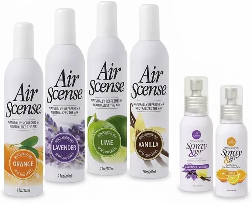 Vista 16 de Air Scense Ambientador desodorante en aerosol para baño y hogar, aceites esenciales, variedad natural (naranja, lavanda, lima y vainilla), 7 onzas