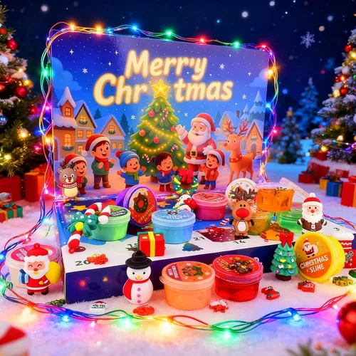 Vista 4 de Kit de slime de Navidad – Slime de Navidad antiadherente, suave, elástico, regalos de fiesta de slime para niños, perfecto para rellenos