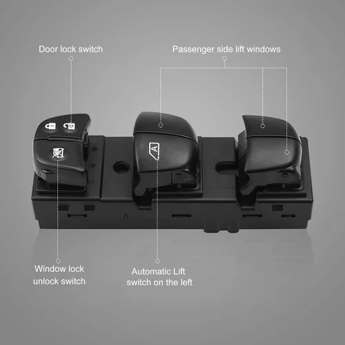 Vista 6 de Interruptor de control de elevalunas eléctrico para Nissan Pathfinder, Altima Leaf Juke Frontier Tiida Rogue Sentra 2013-2019, 25401-3TA5A