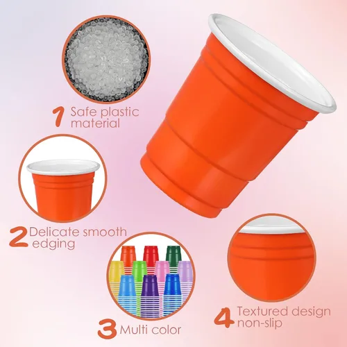 Vista 3 de Eaasty Paquete de 1000 vasos de chupito de plástico de 2 onzas/2.0 fl oz, desechables, a granel, surtido de vasos de fiesta para niños, cumpleaños