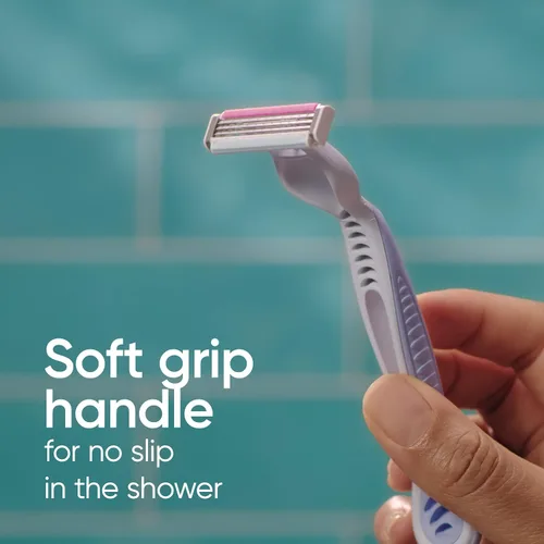Vista 13 de Gillette Venus Simply3 Maquinillas de afeitar desechables para mujer, 8 unidades, diseñadas para un afeitado cercano y cómodo