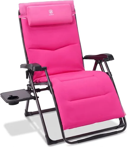 Vista 15 de EVER ADVANCED Silla de aluminio gravedad cero, 2.4" acolchado, capacidad de Negro