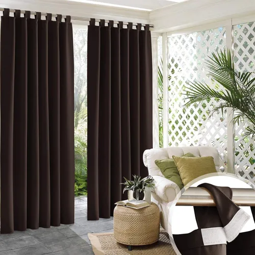 Vista 18 de RYB HOME Cortinas para Exteriores para Patio - 2 Paneles Cortinas para Exteriores Desmontables con Parte Superior Adhesiva Impermeables Opacas