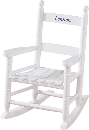 Vista 8 de Miles Kimball Custom Childs White Rocker - Fuente Rosa Pink Fuentes