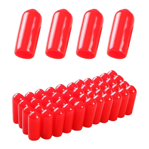 Vista 53 de Cubierta de tapa de extremo redondo de goma 0.08 pulgadas (0.079 in), protectores de rosca de tornillo de PVC flexible de tubería de tubería