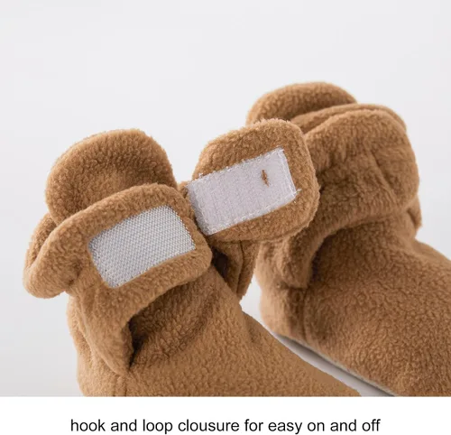 Vista 3 de pureborn Botines de invierno para bebé, de forro polar, antideslizantes, para cuna